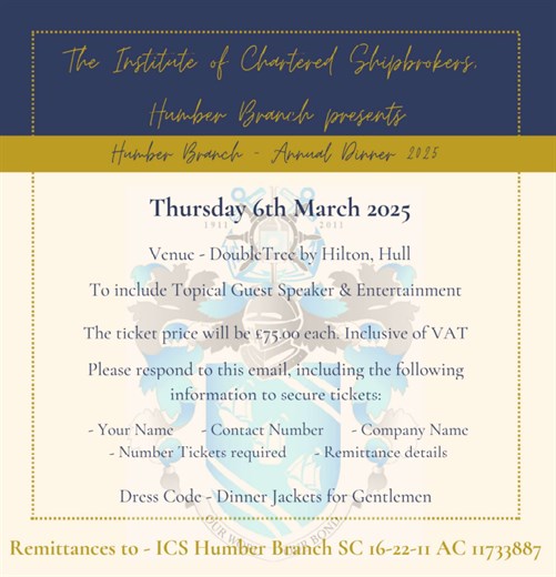 ICS Humber branch 2025 annual dinner
